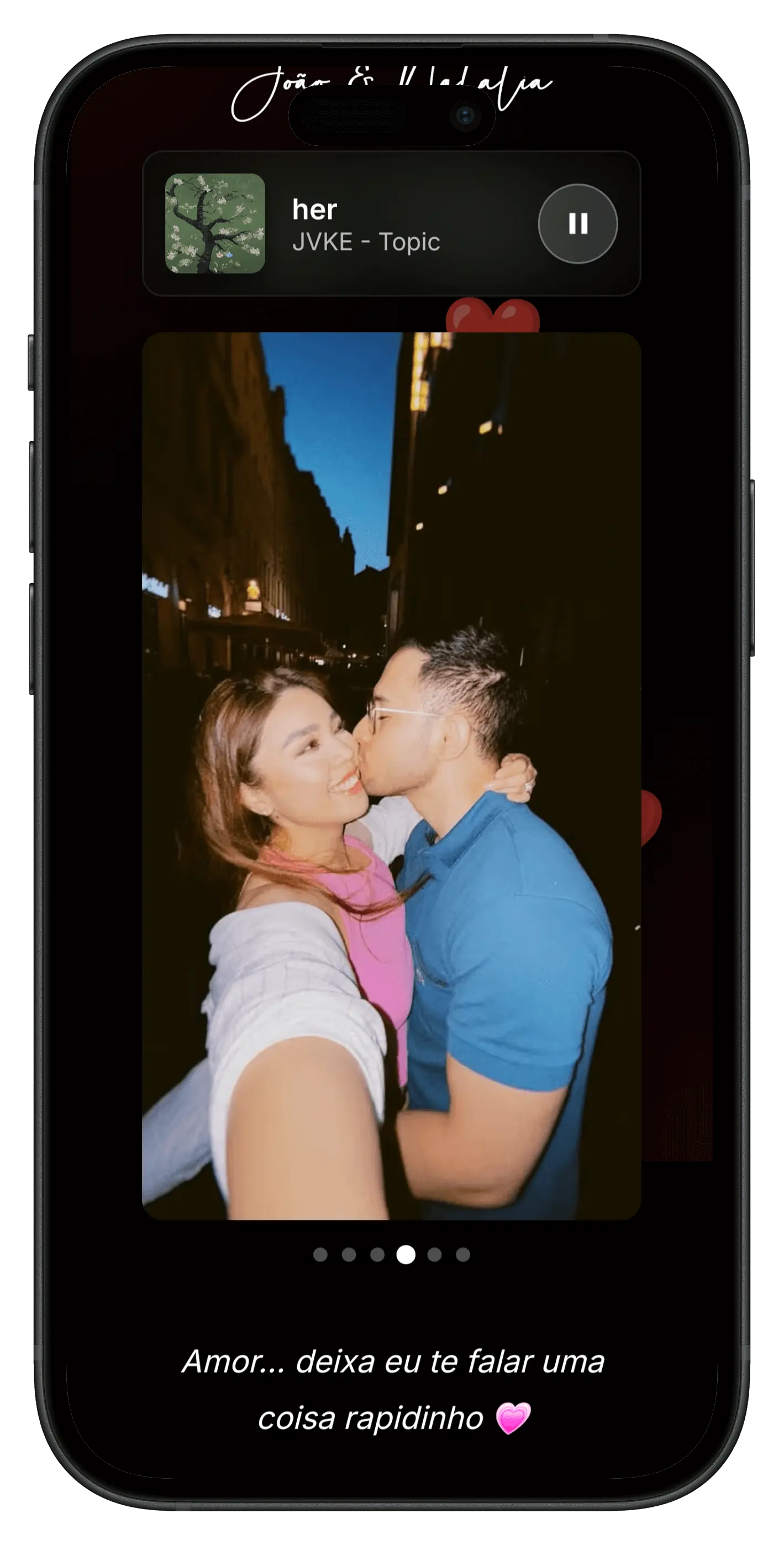 Example of a personalized romantic surprise page